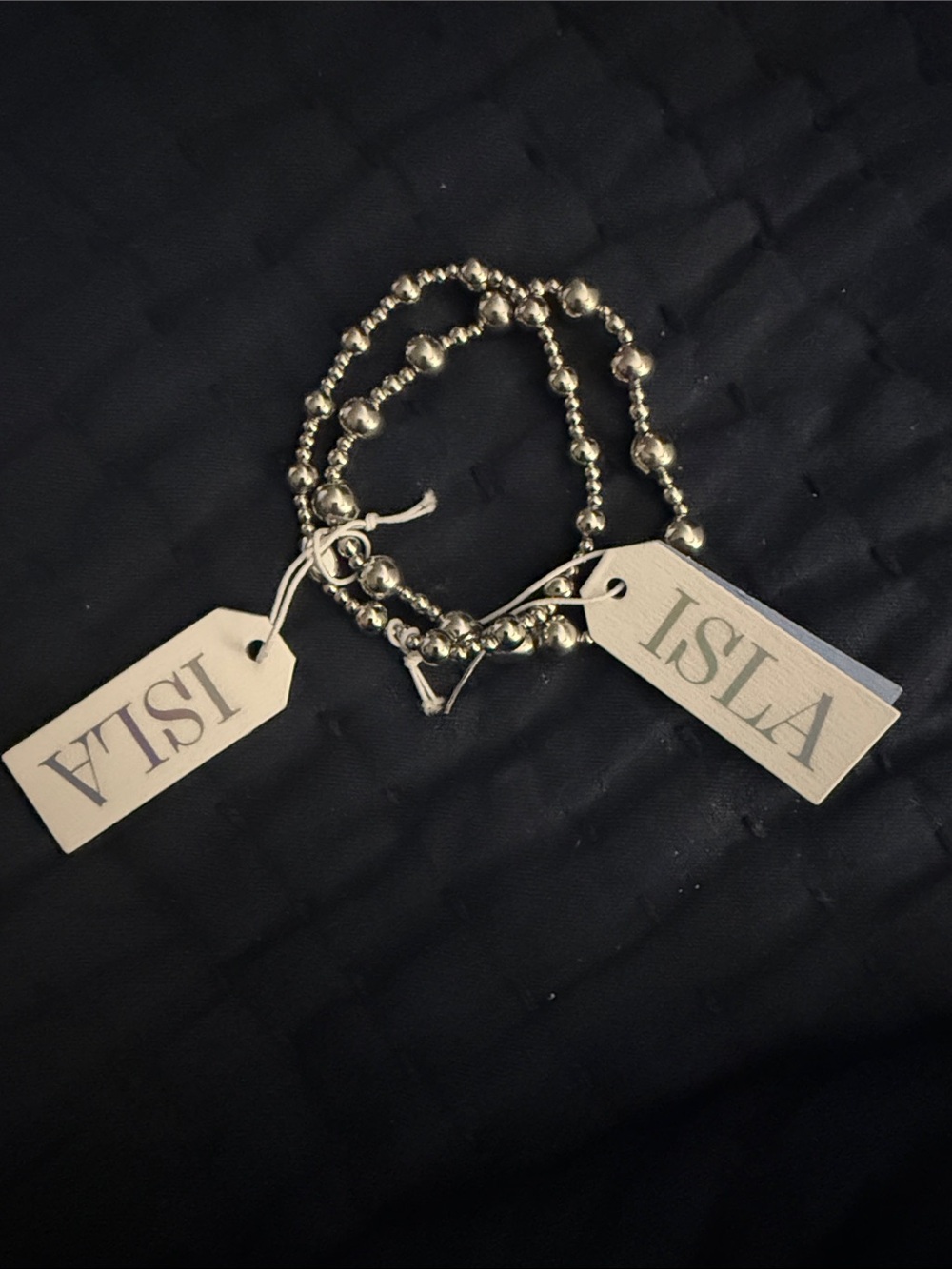 Isla Silver Beaded Stretch Bracelet Set